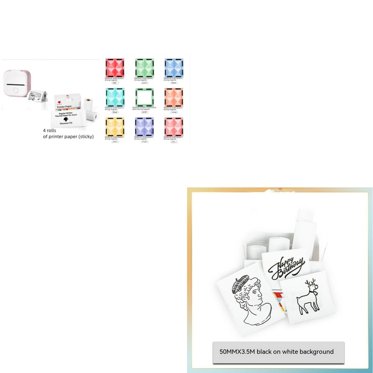 Portable Mini Thermal Label Printer Home Photo Printer Student Wrong Question Printer Bluetooth-compatible Mini Label Printer Price Tag