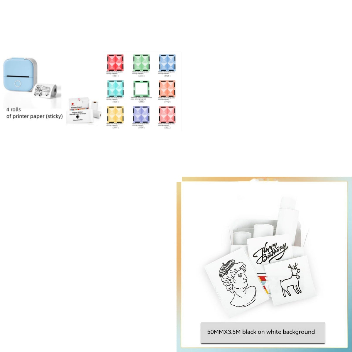 Portable Mini Thermal Label Printer Home Photo Printer Student Wrong Question Printer Bluetooth-compatible Mini Label Printer Price Tag