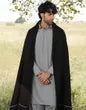 BLACK WOOL MEN SHAWL | JJID-SHAWL-W-9735