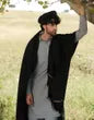BLACK WOOL MEN SHAWL | JJID-SHAWL-W-9735