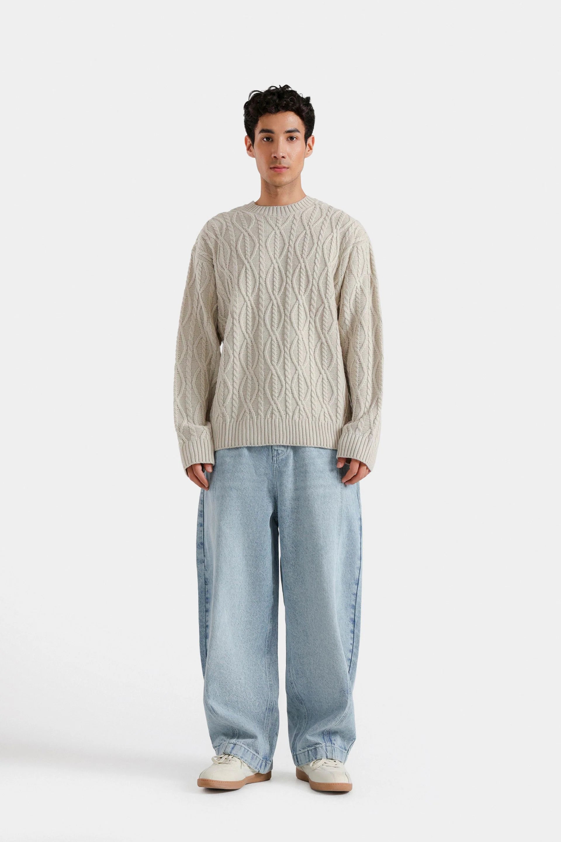 CABLE KNITTED SWEATER