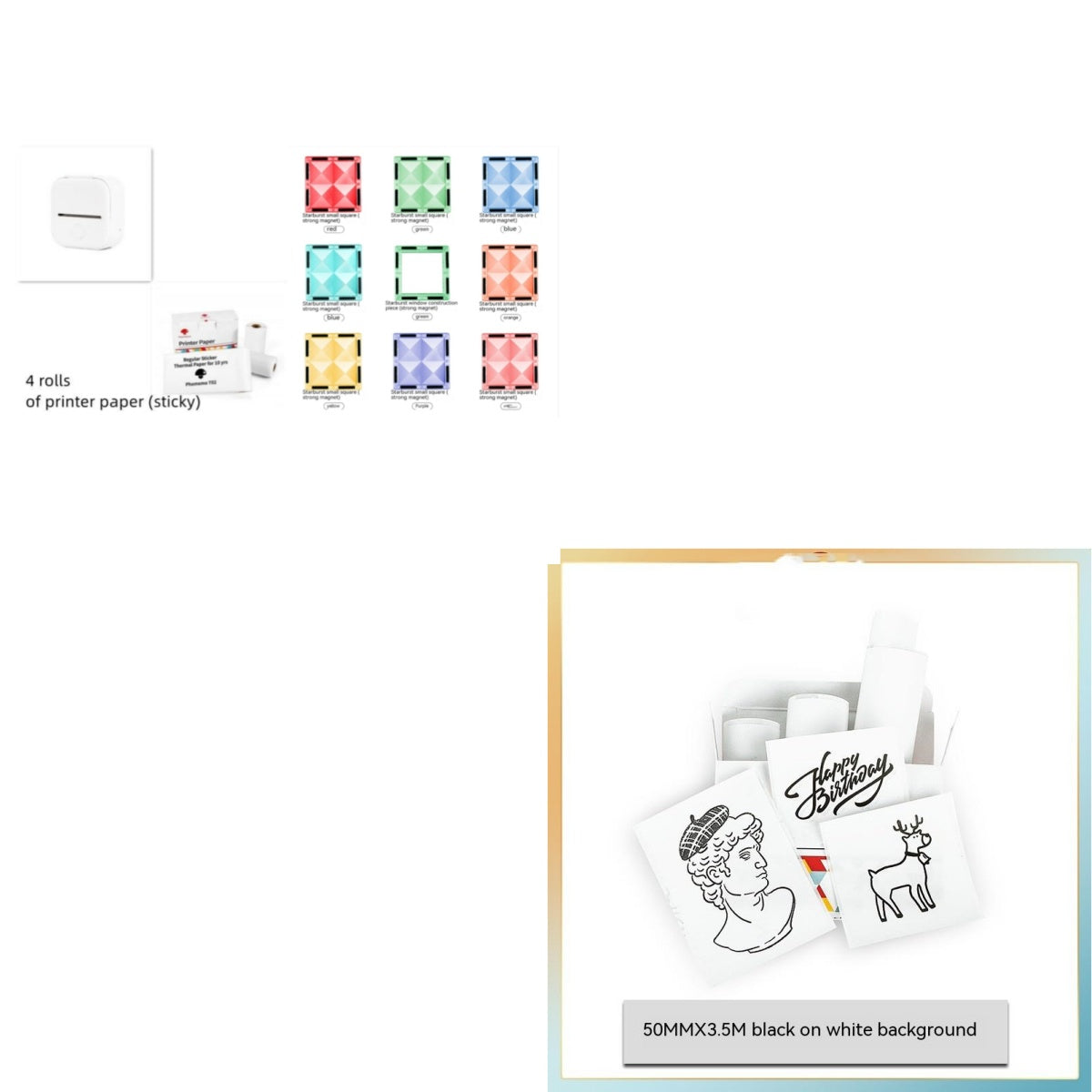 Portable Mini Thermal Label Printer Home Photo Printer Student Wrong Question Printer Bluetooth-compatible Mini Label Printer Price Tag