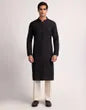 BLACK COTTON SEMI-FORMAL KURTA