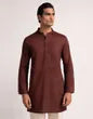 BLACK RED COTTON CASUAL SHORT KURTA